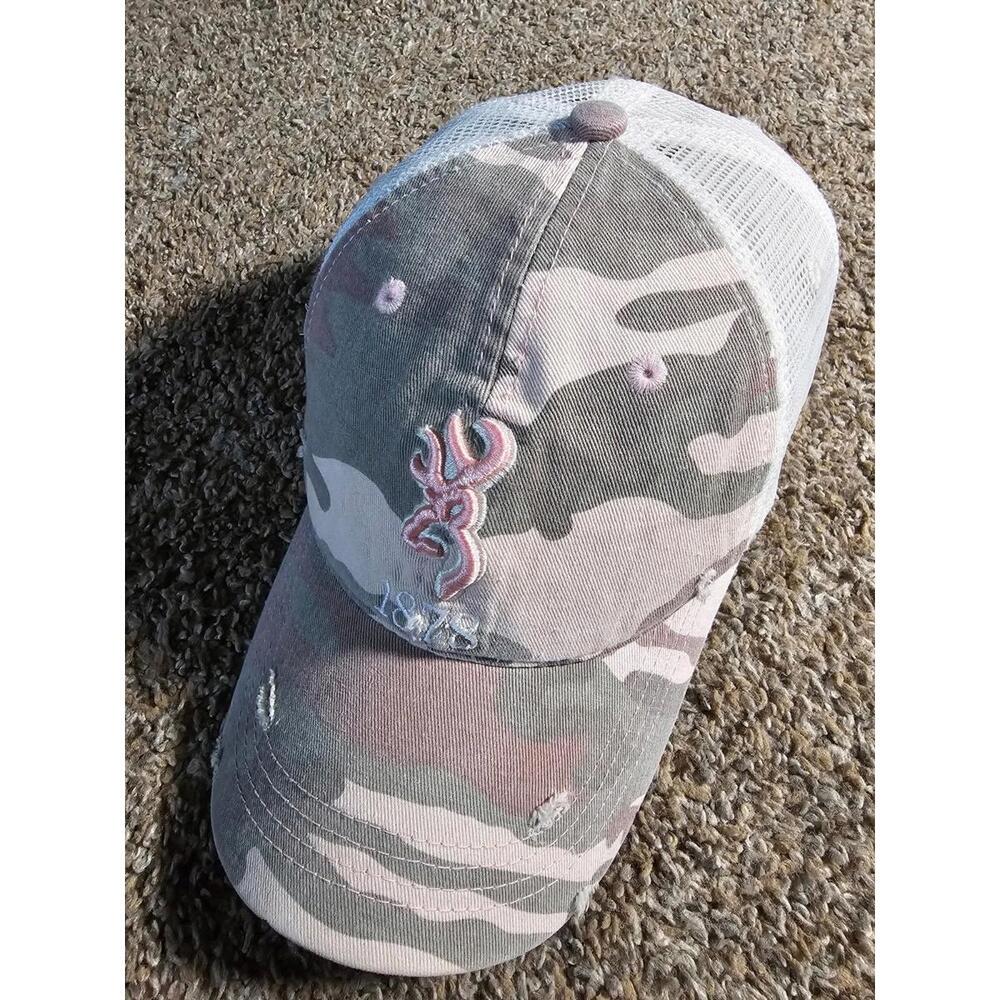 Browning Baseball Hat Onesize Pink Camouflage Dee… - image 1